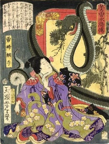 Tsunade threatened by snake