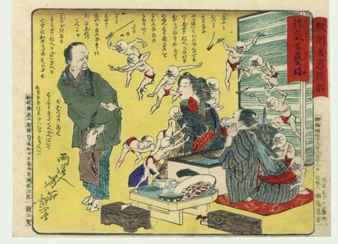 A fickle geisha staying on with a client.