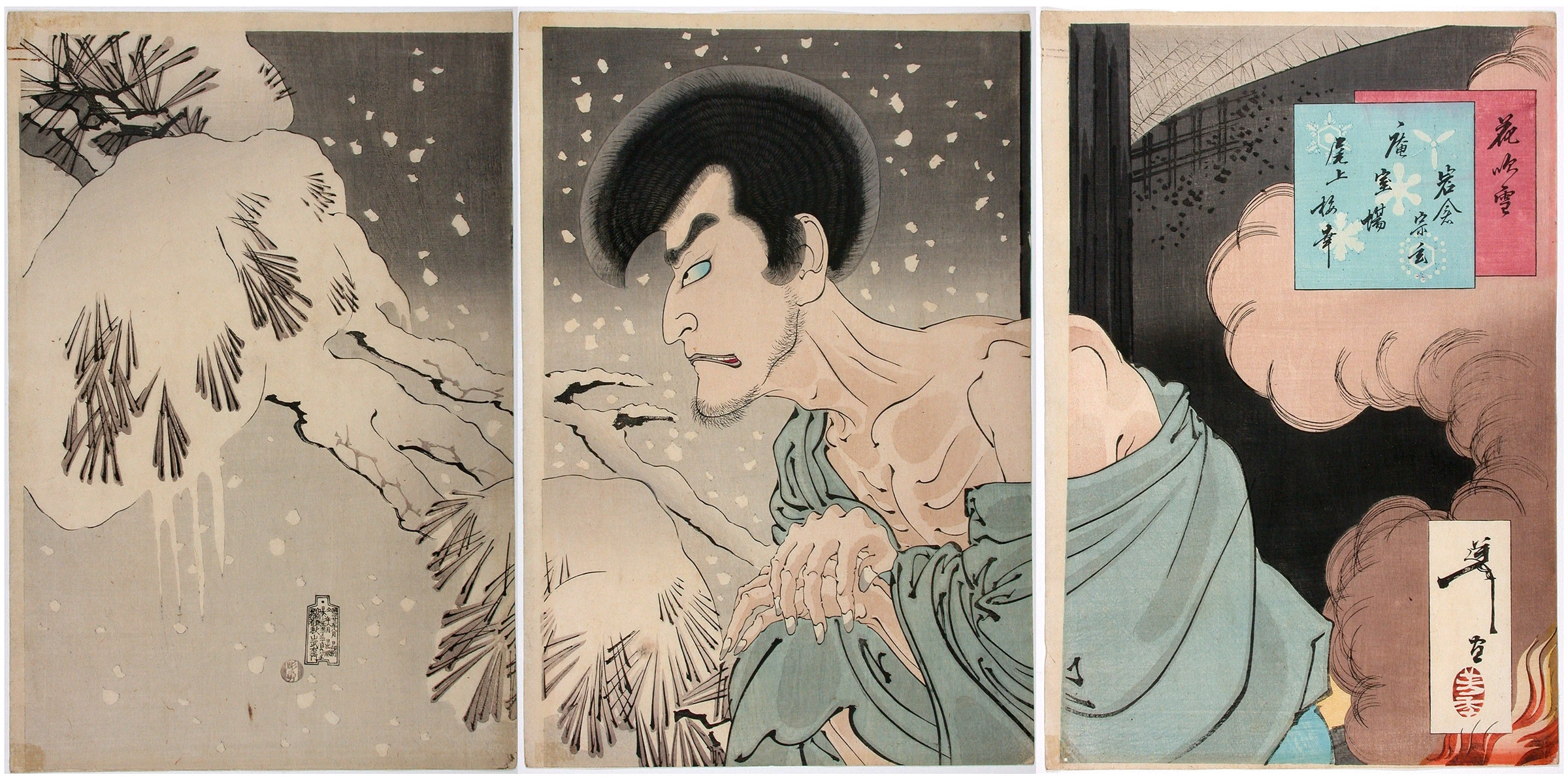 Snow: Onoe Baikō (Kikugorō V) as Iwakura Sōgen — second state