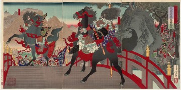 Chang Fei on Chōhan Bridge glares back at the multitude of soldiers