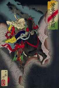 Uesugi Kenshin Nyūdō Terutora riding into battle
